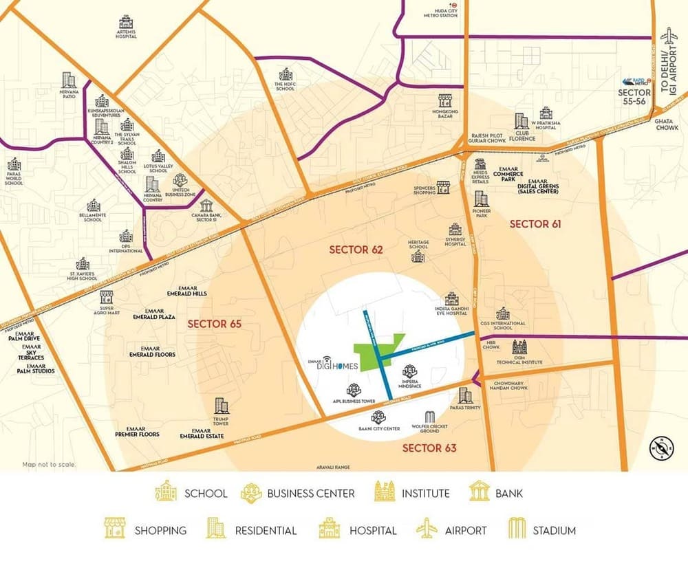 emaar-digi-homes-location-map