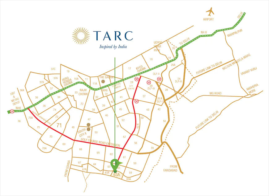 tarc-ishva-sector-63a-gurgaon-location-map