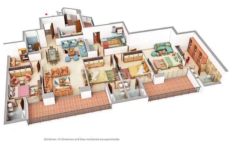 dlf-the-arbour-4bhk-floor-plan