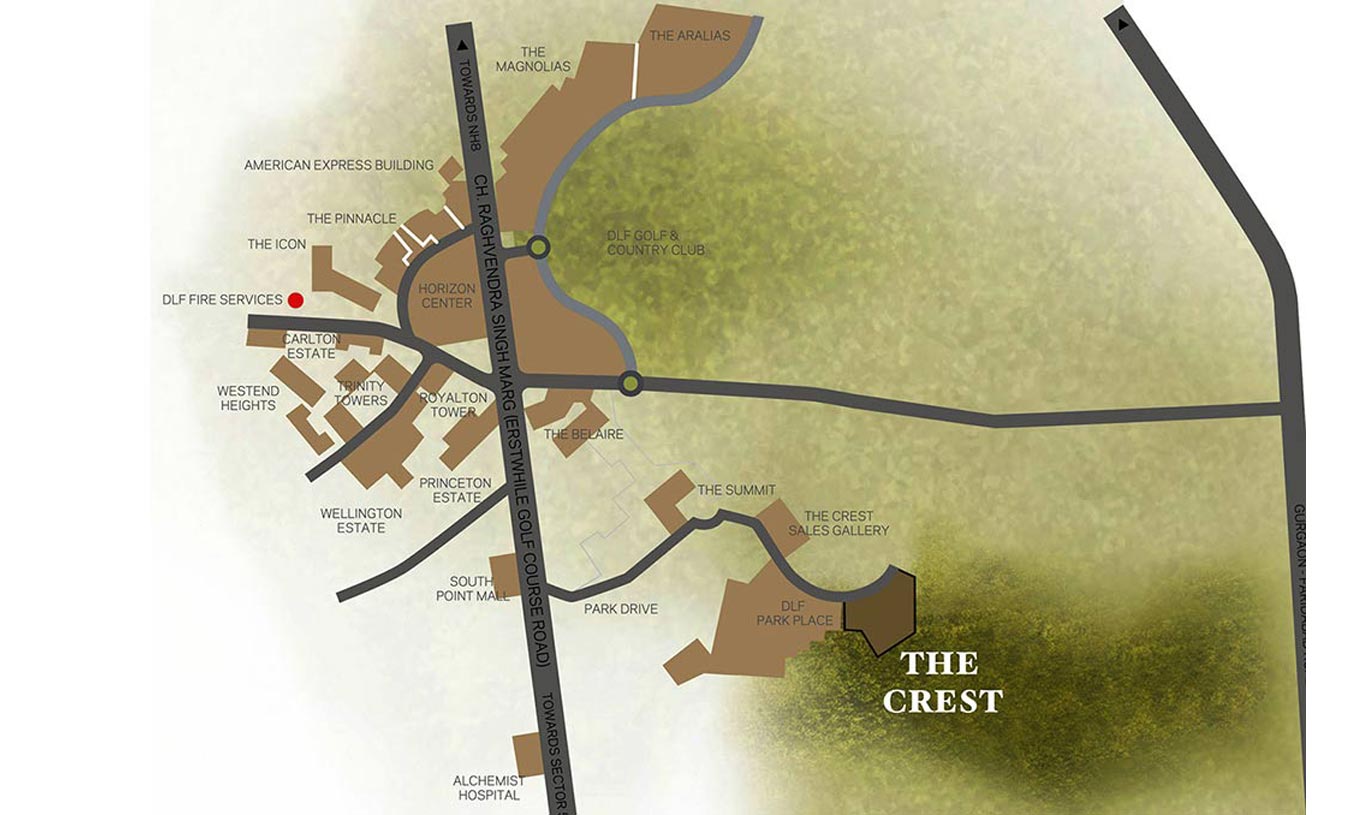 dlf-the-crest-sector-54-location-map