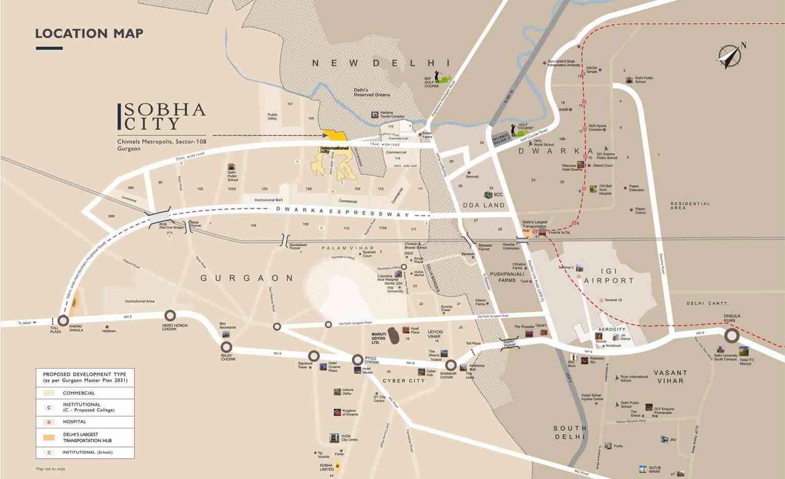 sobha-city-108-gurgaon-location-map